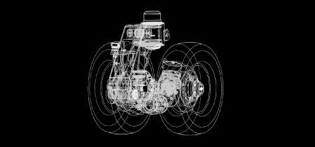 Modèle 3D dans le style d'un dessin technique de la technologie DOLL tera axis